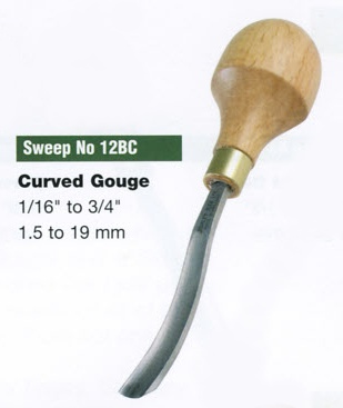 Curved Gouge Blockcutter (Sweep 12BC) - Click Image to Close