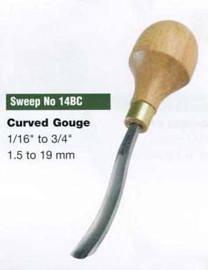 Curved Gouge Blockcutter (Sweep 14BC) - Click Image to Close