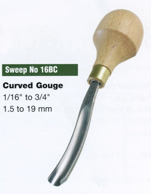Curved Gouge Blockcutter (Sweep 16BC)