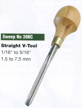 Straight V-Tool Blockcutter (Sweep 39BC)
