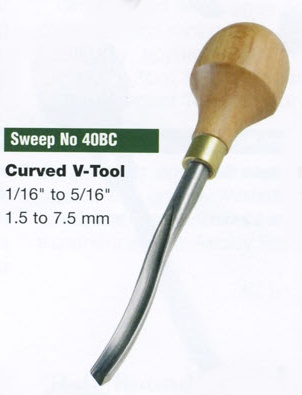 Curved V-tool Blockcutter (Sweep 40BC) - Click Image to Close