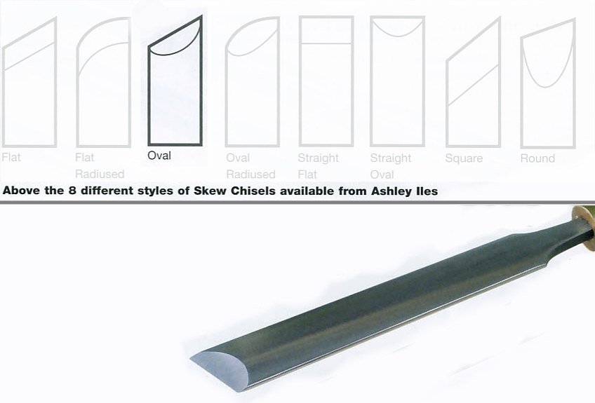 12mm 1/2" Oval Section Skew Chisel - Click Image to Close
