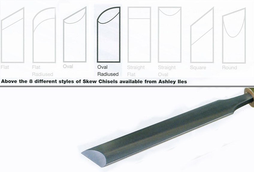 19mm 3/4" Oval Section Skew Chisel - Click Image to Close