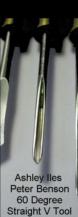 1/32" (1mm) Peter Benson Miniature Straight V Tool (Sweep 39) - Click Image to Close