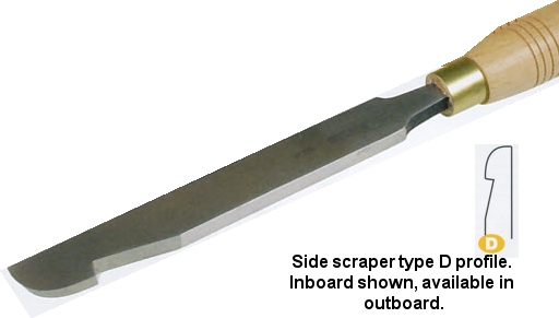 25mm 1" Side Scraper Type D Inboard or Outboard - Click Image to Close