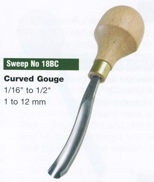 Curved Gouge Blockcutter (Sweep 18BC)