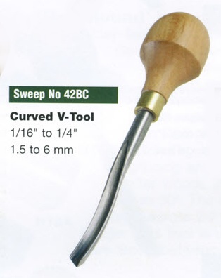 Curved V-tool Blockcutter (Sweep 42BC)