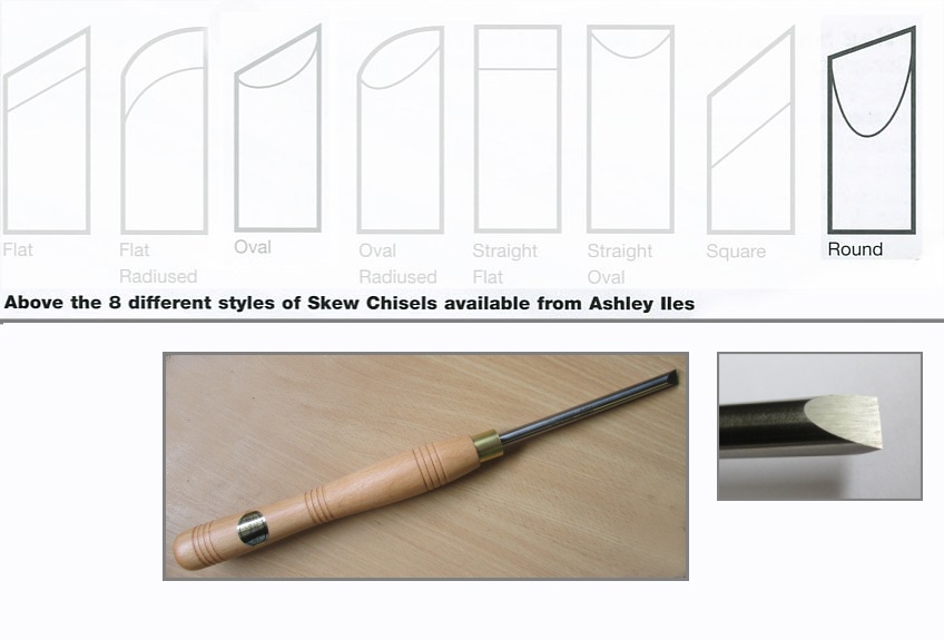 6mm 1/4" Round Section Skew Chisel